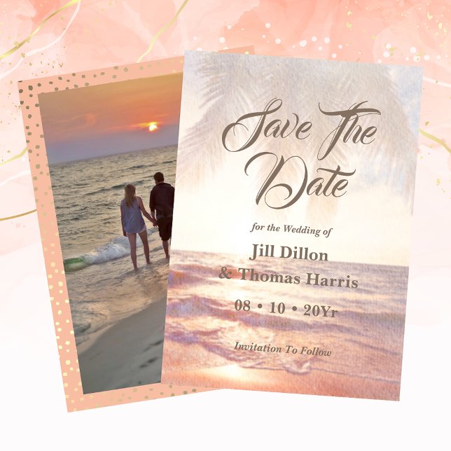 Serene Tropical Beach Save The Date Photo (Creator Uploaded)