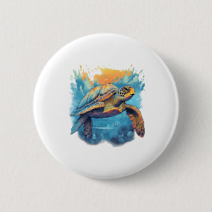 Serene Underwater Turtle Copy 6 Cm Round Badge
