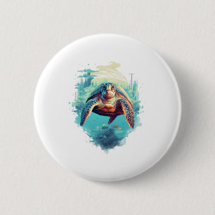 Serene Underwater Turtle Copy Copy 6 Cm Round Badge