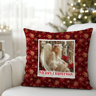 Serene Vintage Angel Soft Christmas Pillow Gift