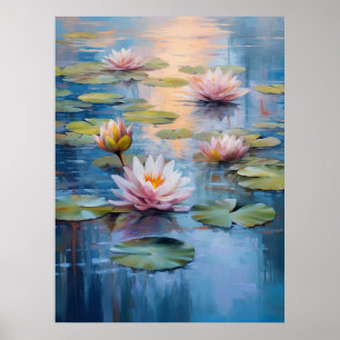 Serene Water Lily Pond Fine Art Poster