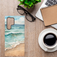 Serene Watercolor Beach Waves - Ocean Vibes