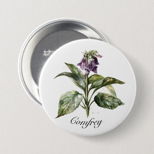 Serene Watercolor Comfrey, custom 7.5 Cm Round Badge