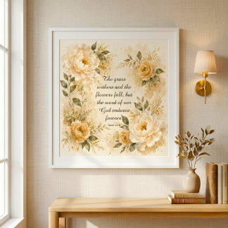 Serene Watercolor Floral Art Poster