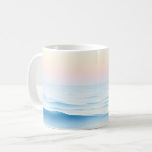 Serene Watercolor Ocean with Gentle Waves Coffee Mug