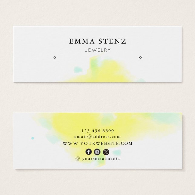 Serene Watercolor Splash • Earring Hoops Studs (Front & Back)