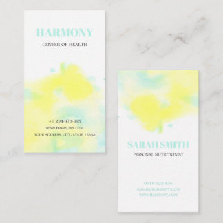 Serene Watercolor Splash Soft Pastel Bloom Business Card