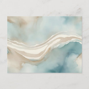Serene Watercolor Wash with Sky Blue  Postcard
