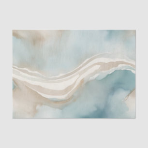 Serene Watercolor Wash with Sky Blue  Tissue Paper