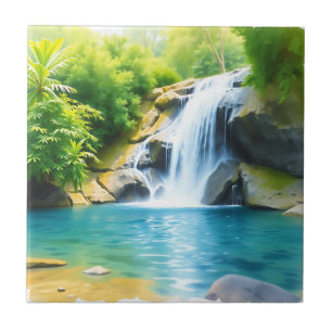 Serene Waterfall Cascading Tile