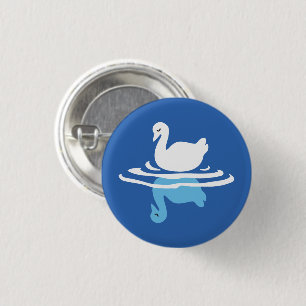 Serene Waters - Playful Swan Lake Pattern Design 3 Cm Round Badge