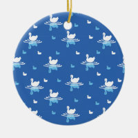Serene Waters - Playful Swan Lake Pattern Design