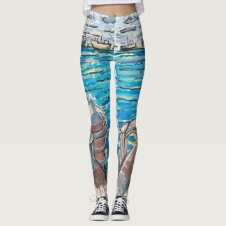 Serene Waterscape in San Juan de Ulua, Veracruz Leggings