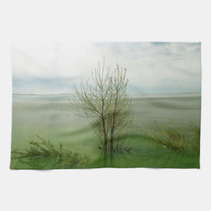 Serene Waterscape Landscape Tea Towel