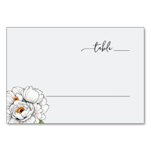 Serene White Floral Botanical Table Number