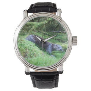 Serene Wildlife Riverside Otter Timepiece Peaceful Watch