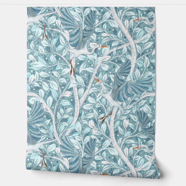Serene Wildlife Sanctuary Nesting Wallpaper (Unrolling)