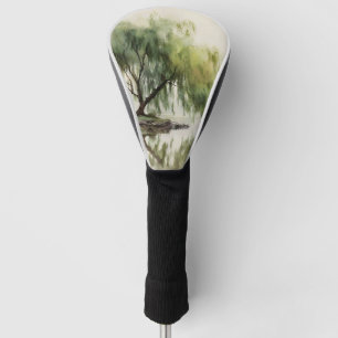 Serene Willow Tree Reflection Nature Art (12) Golf Head Cover
