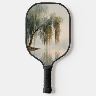 Serene Willow Tree Reflection Nature Art (13) Pickleball Paddle
