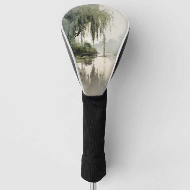 Serene Willow Tree Reflection Nature Art (2) Golf Head Cover (Front)