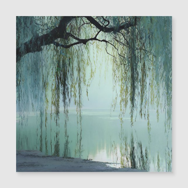 Serene Willow Tree Reflection Nature Art (4) (Front)