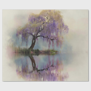 Serene Willow Tree Reflection Nature Art (6) Wrapping Paper