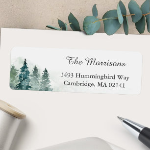 Serene Winter Forest Holiday Return Address