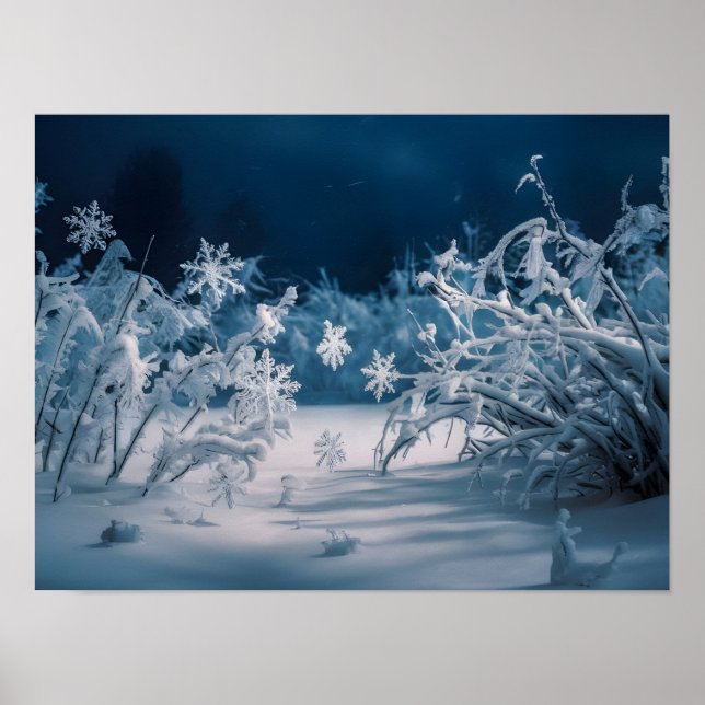 Serene Winter Night  Poster (Front)