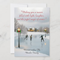 Serene winter scene with ice skaters
