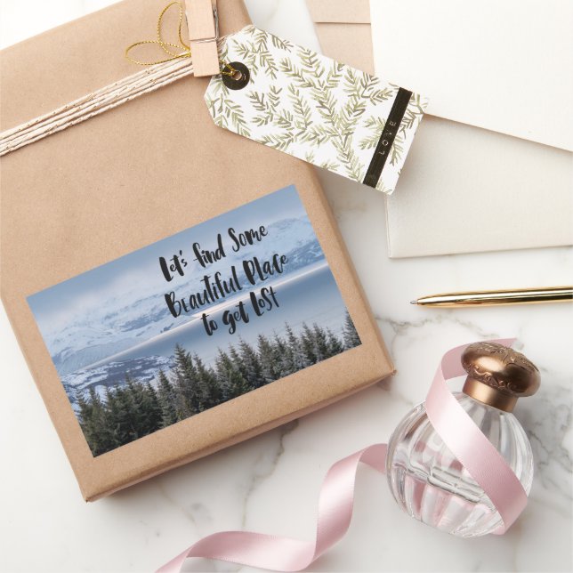 Serene Winter Scenery Rectangular Sticker (Gifting)