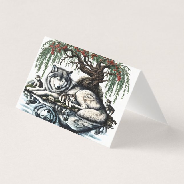 Serene Wolf Family Oasis in Idyllic Nature (Front)