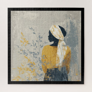 Serene Woman and All the Gilded Foliage Jigsaw Puzzle