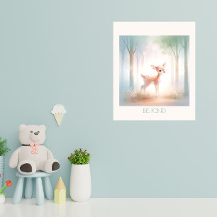 Serene Woodland Fawn - Tranquil Forest Nursery Art Poster
