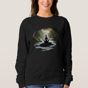 Serene Yoga Nature Calm Meditation Lotus Pose Rive Sweatshirt