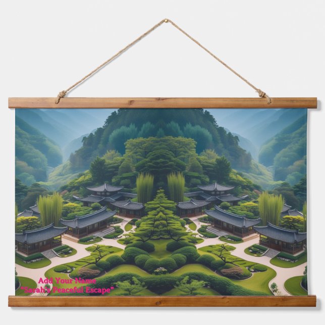 Serene Zen Garden Landscape Tapestry  (Front)