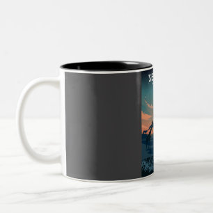 Serengeti Africa Vintage Minimal Retro National Pa Two-Tone Coffee Mug
