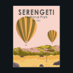 Serengeti National Park Tanzania Hot Air Balloon Postcard<br><div class="desc">Serengeti vector artwork design. The Serengeti is well known for the largest annual animal migration in the world.</div>
