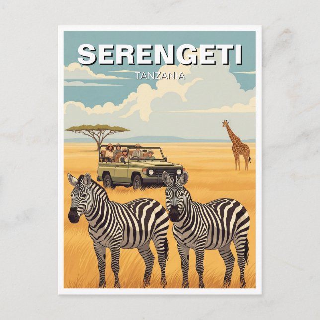 Serengeti National Park Tanzania Zebras Postcard (Front)