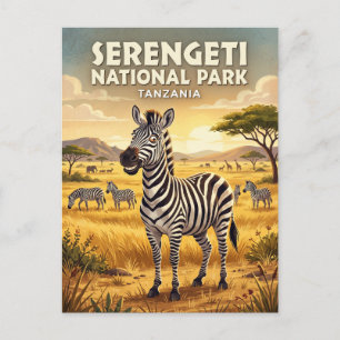 Serengeti National Park Zebra Tanzania Postcard