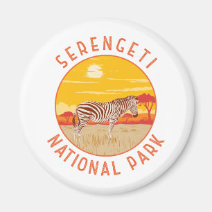 Serengeti National Park Zebra Travel Art Vintage Magnet
