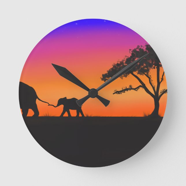 Serengeti Nights Round Clock (Front)