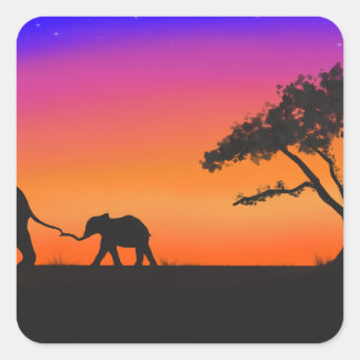 Serengeti Nights Square Sticker
