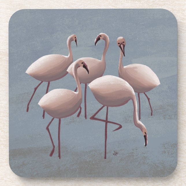 Serengeti Pink Flamingos | African Safari Wildlife Coaster (Front)