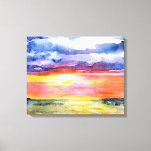 Serengeti Plains, Africa, Watercolor, Wall Art