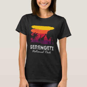 Serengeti Retro National Park Africa Giraffe Safar T-Shirt