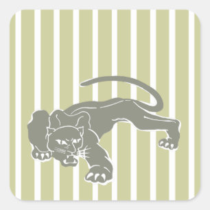Serengeti Safari Stripe with Leopard Square Sticker