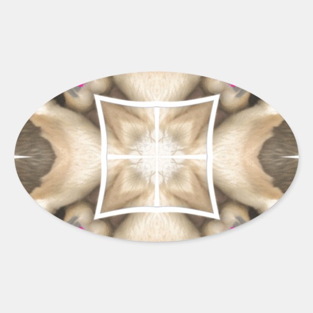 Serengeti Splendour: Vibrant Animal Hide Artistry Oval Sticker (Front)