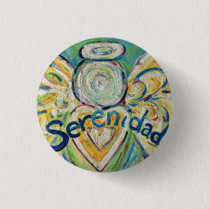 Serenidad Angel Art Button Lapel Pin Pendant