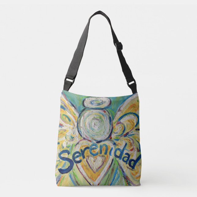 Serenidad Angel Word Art Purse Cross Body Bag (Front)