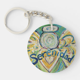 Serenidad Guardian Angel Word Custom Keychain